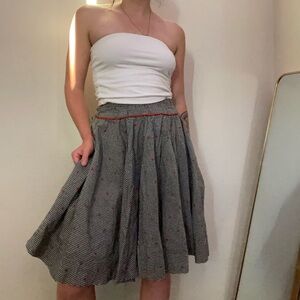 Vintage Gingham Polka Dot Skirt
